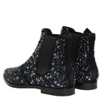 Dolce & Gabbana Black Embellished Chelsea Ankle Boots Shoes Dolce & Gabbana
