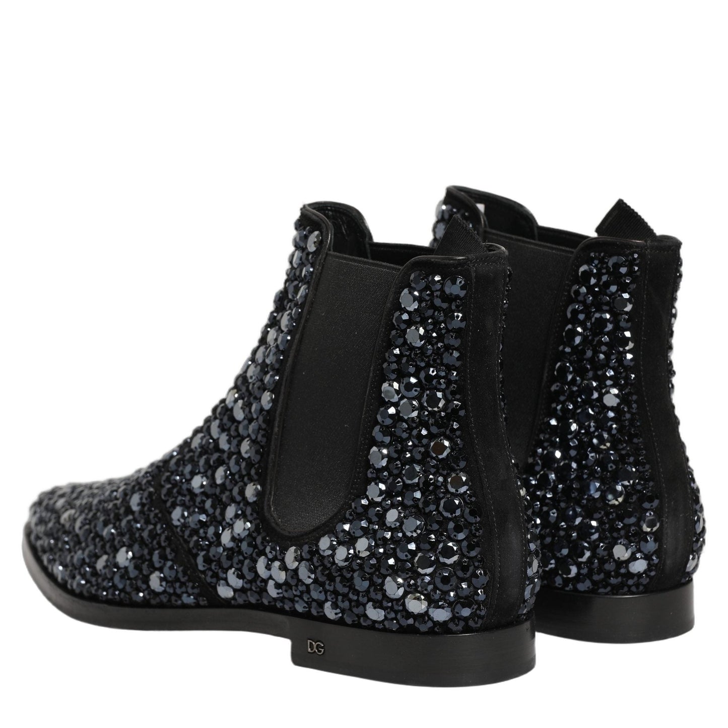 Dolce & Gabbana Black Embellished Chelsea Ankle Boots Shoes Dolce & Gabbana