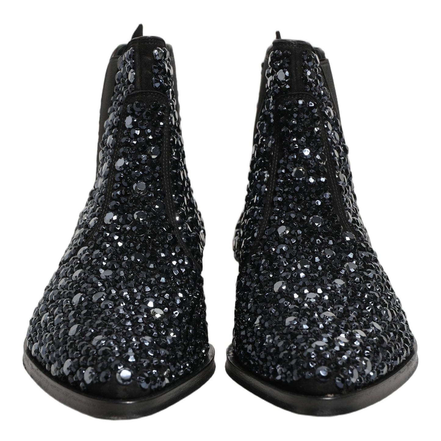 Dolce & Gabbana Black Embellished Chelsea Ankle Boots Shoes Dolce & Gabbana