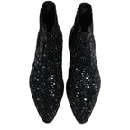 Dolce & Gabbana Black Embellished Chelsea Ankle Boots Shoes Dolce & Gabbana