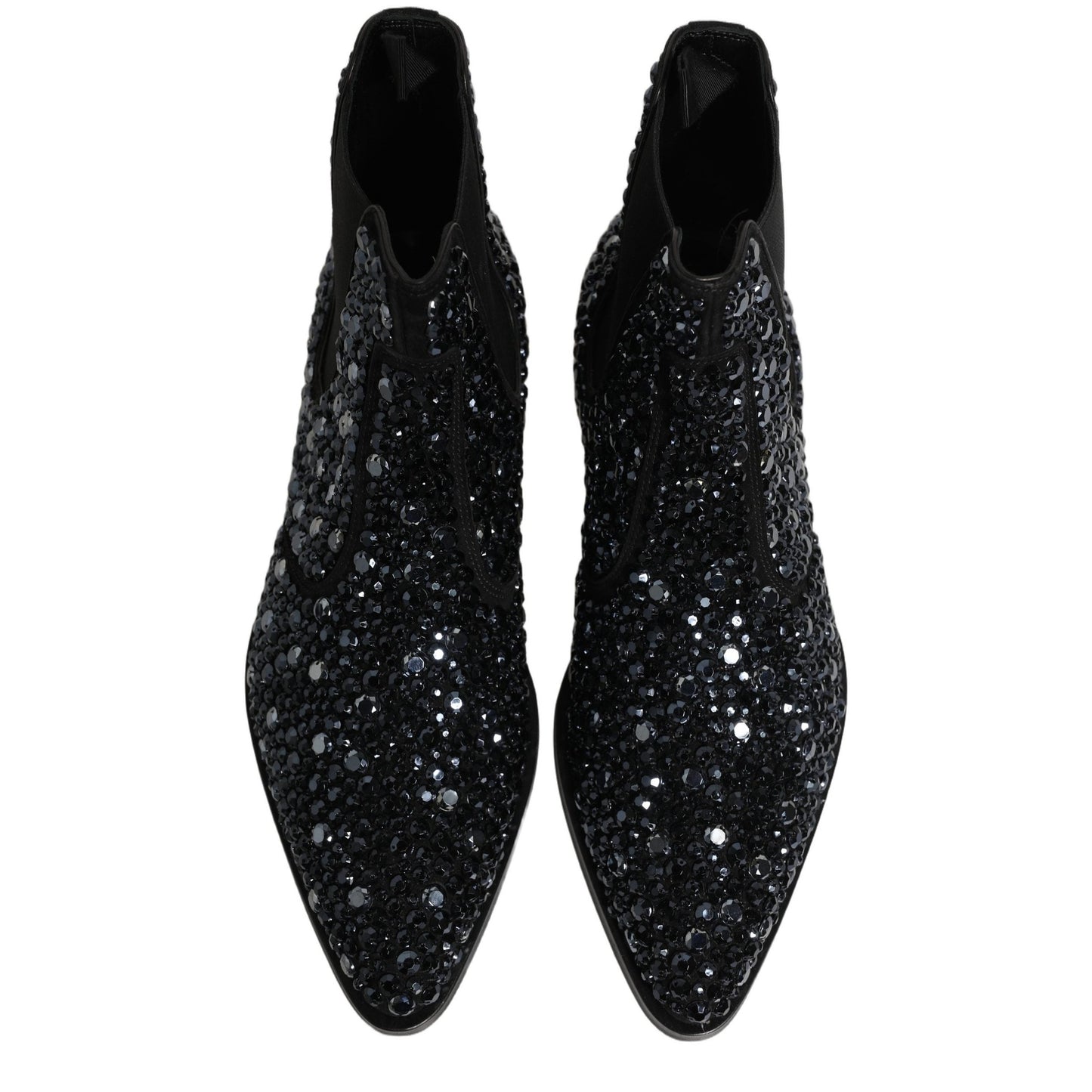 Dolce & Gabbana Black Embellished Chelsea Ankle Boots Shoes Dolce & Gabbana