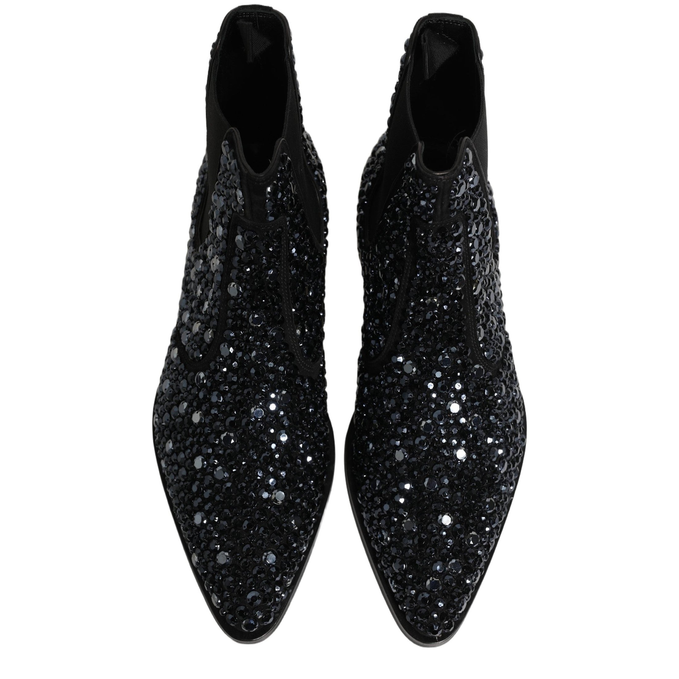 Dolce & Gabbana Black Embellished Chelsea Ankle Boots Shoes Dolce & Gabbana