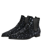 Dolce & Gabbana Black Embellished Chelsea Ankle Boots Shoes Dolce & Gabbana