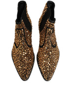 Dolce & Gabbana Gold Embellished Chelsea Ankle Boots Shoes Dolce & Gabbana