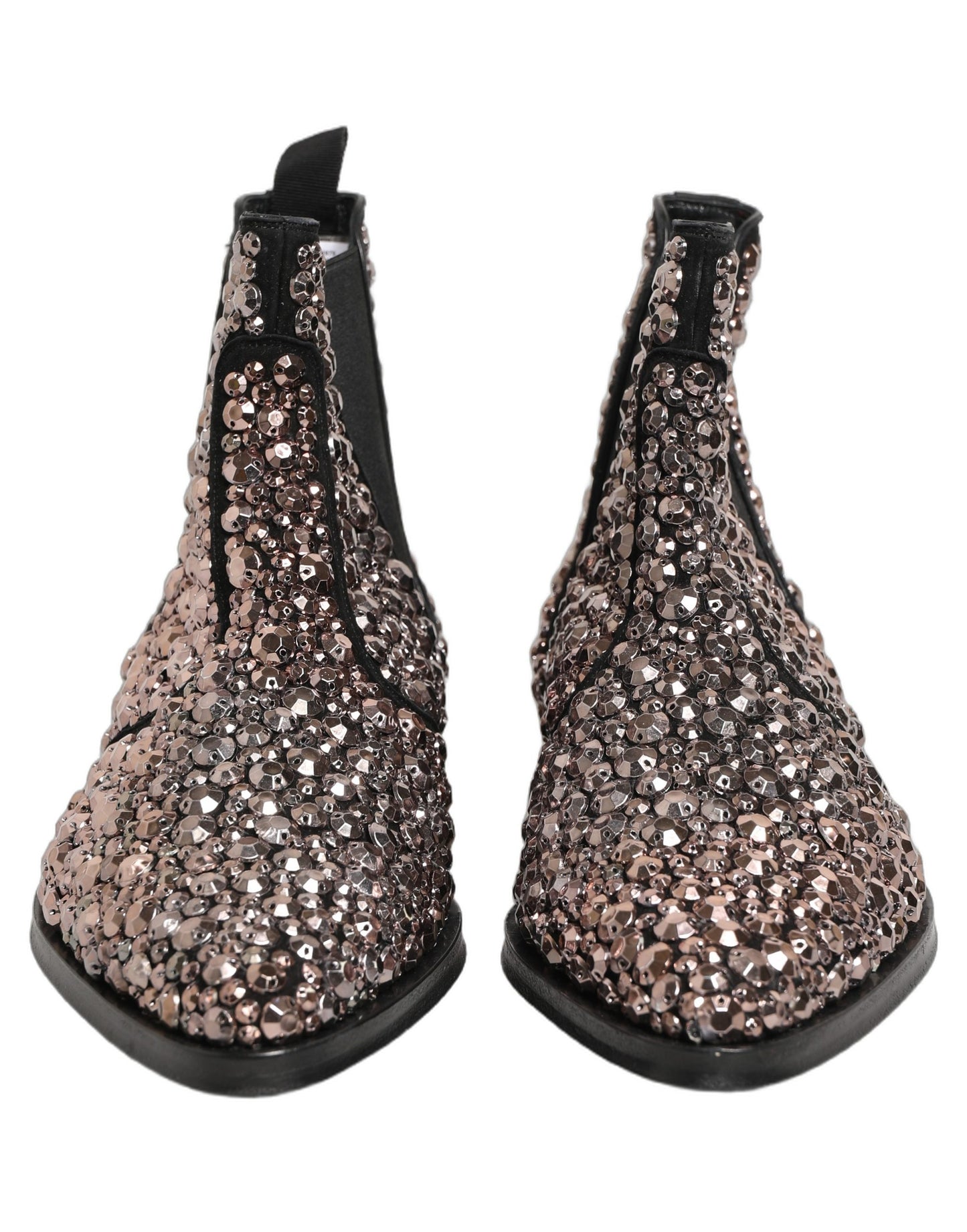 Dolce & Gabbana Silver Embellished Chelsea Ankle Boots Shoes Dolce & Gabbana