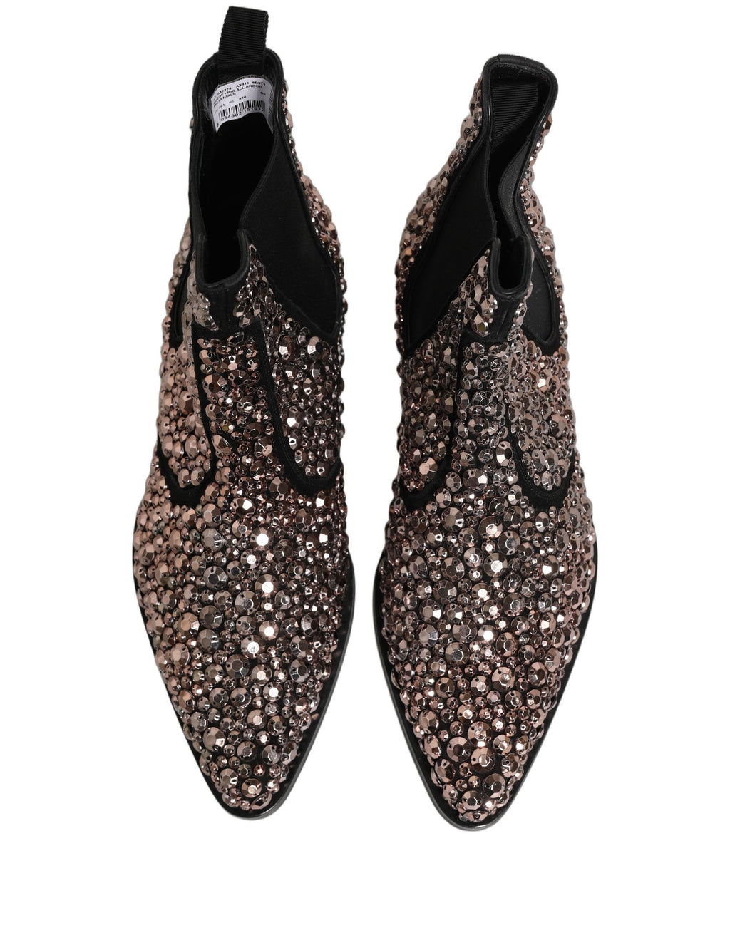 Dolce & Gabbana Silver Embellished Chelsea Ankle Boots Shoes Dolce & Gabbana