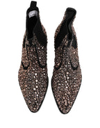 Dolce & Gabbana Silver Embellished Chelsea Ankle Boots Shoes Dolce & Gabbana