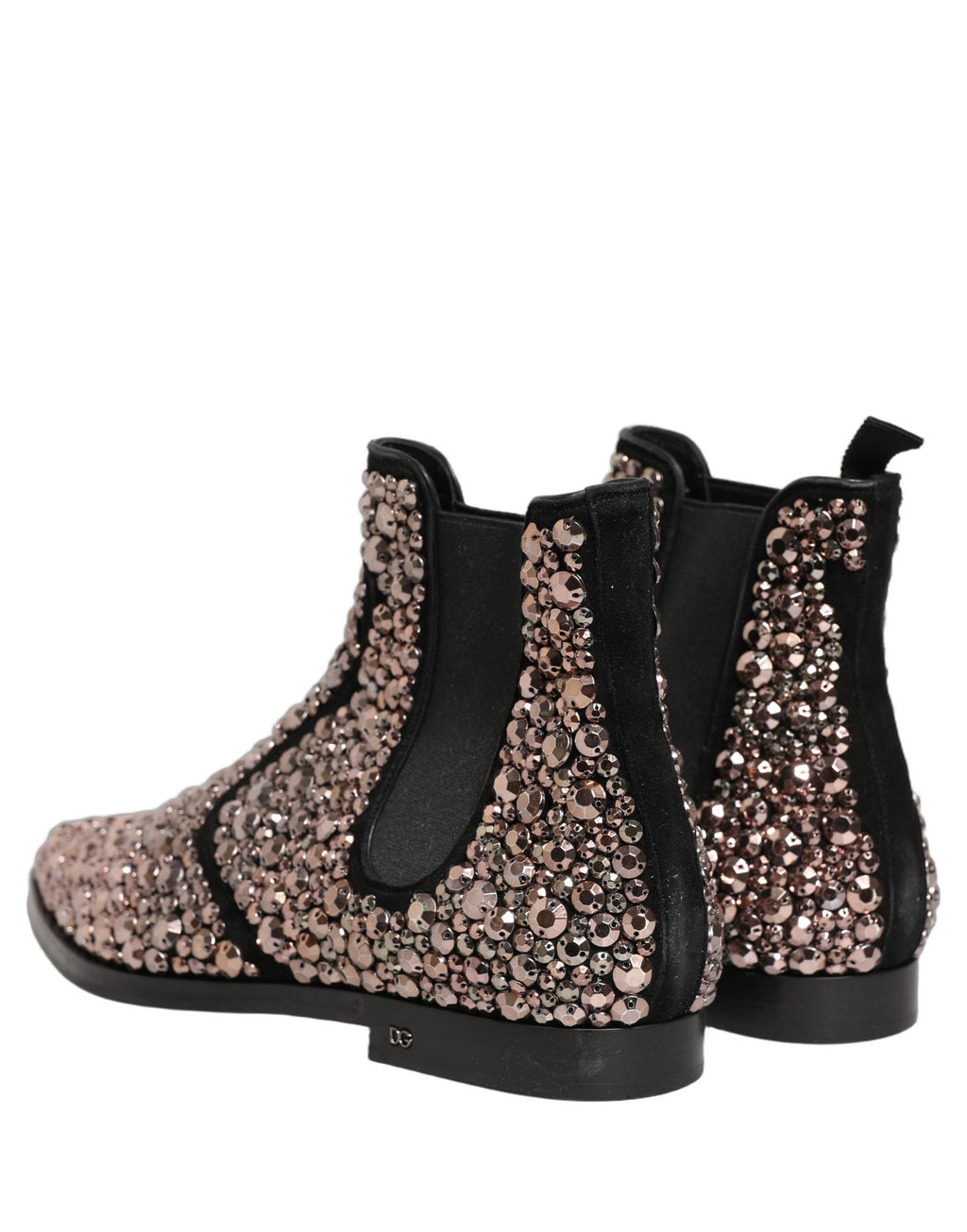 Dolce & Gabbana Silver Embellished Chelsea Ankle Boots Shoes Dolce & Gabbana