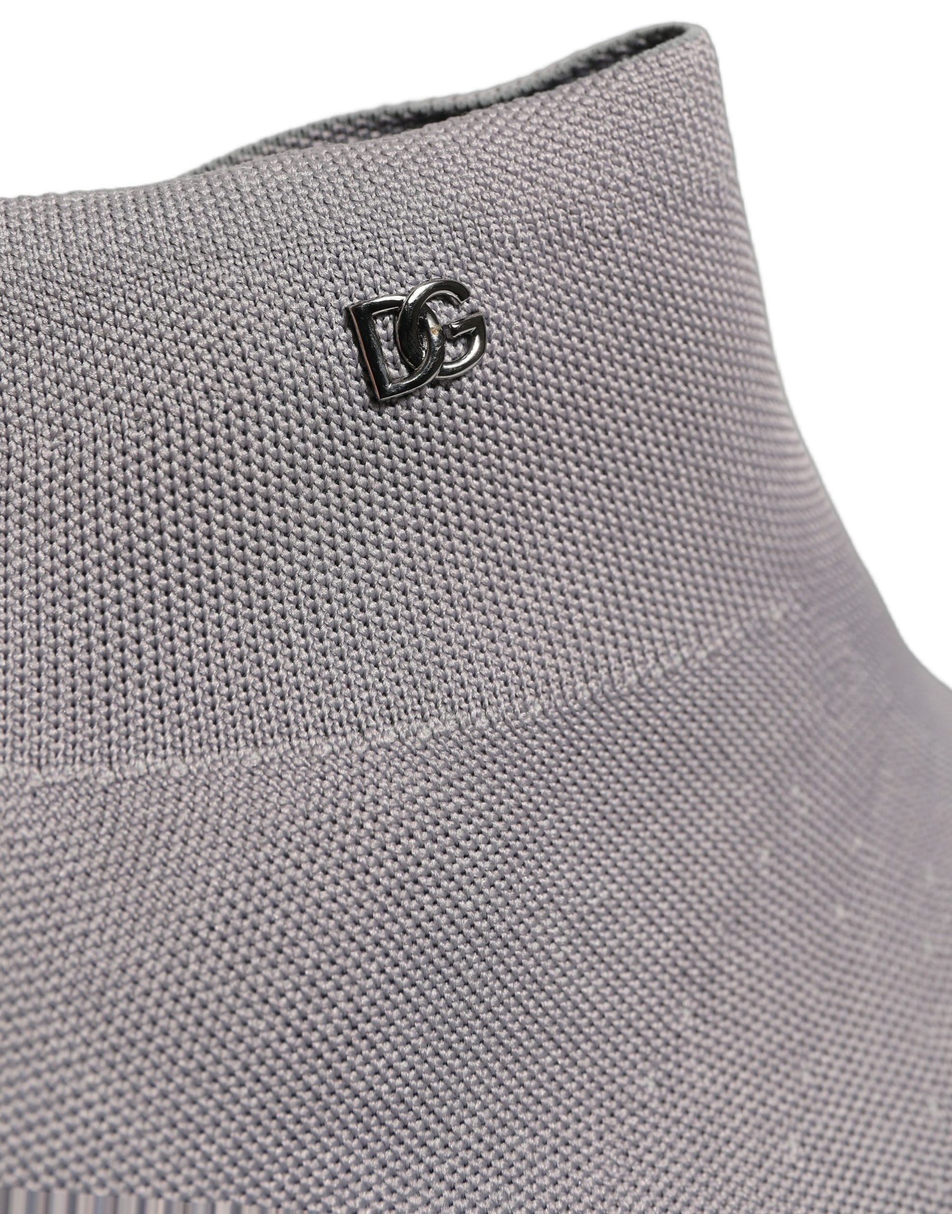 Dolce & Gabbana Gray Stretch Mesh Men Ankle Boots Shoes Dolce & Gabbana