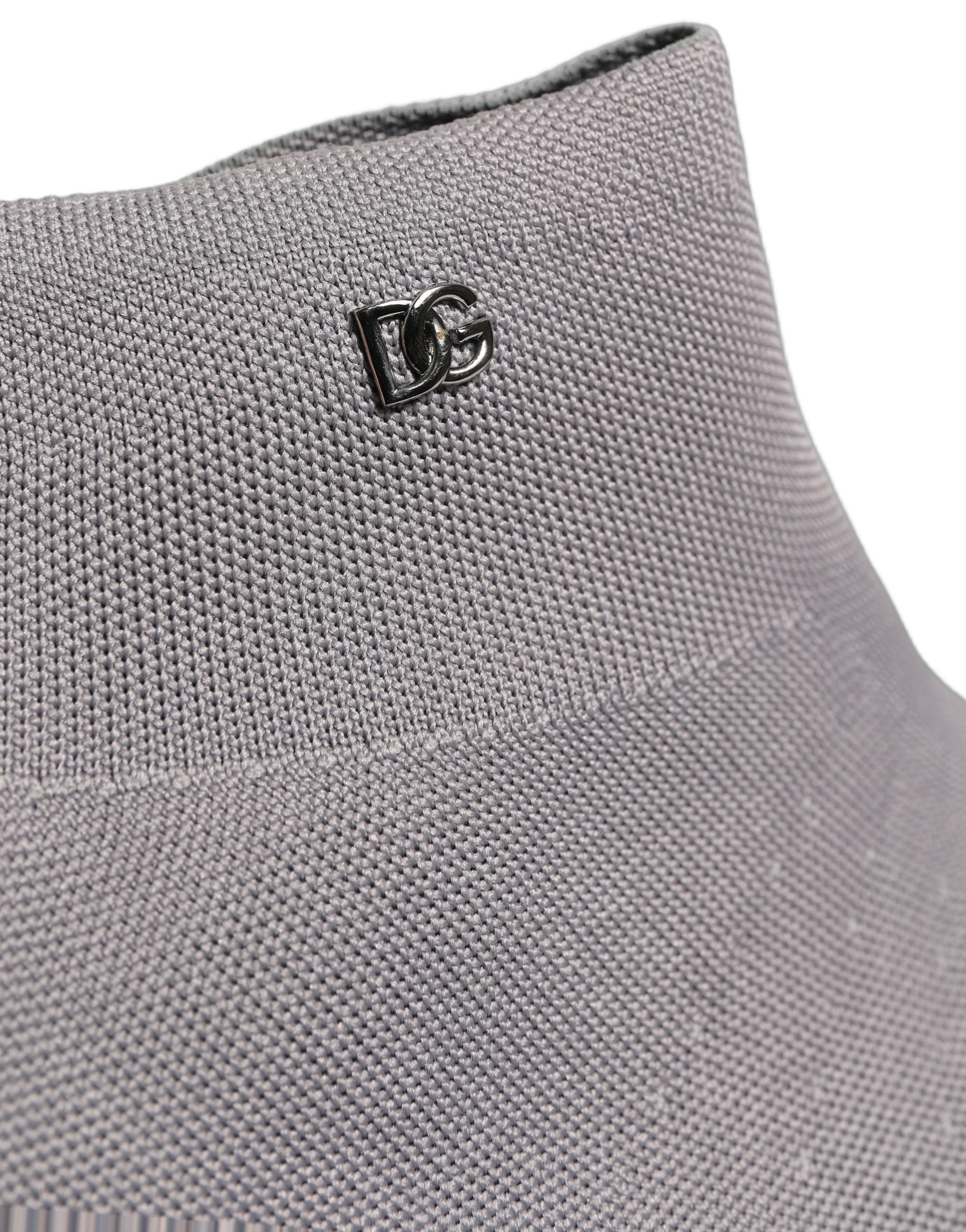 Dolce & Gabbana Gray Stretch Mesh Men Ankle Boots Shoes Dolce & Gabbana