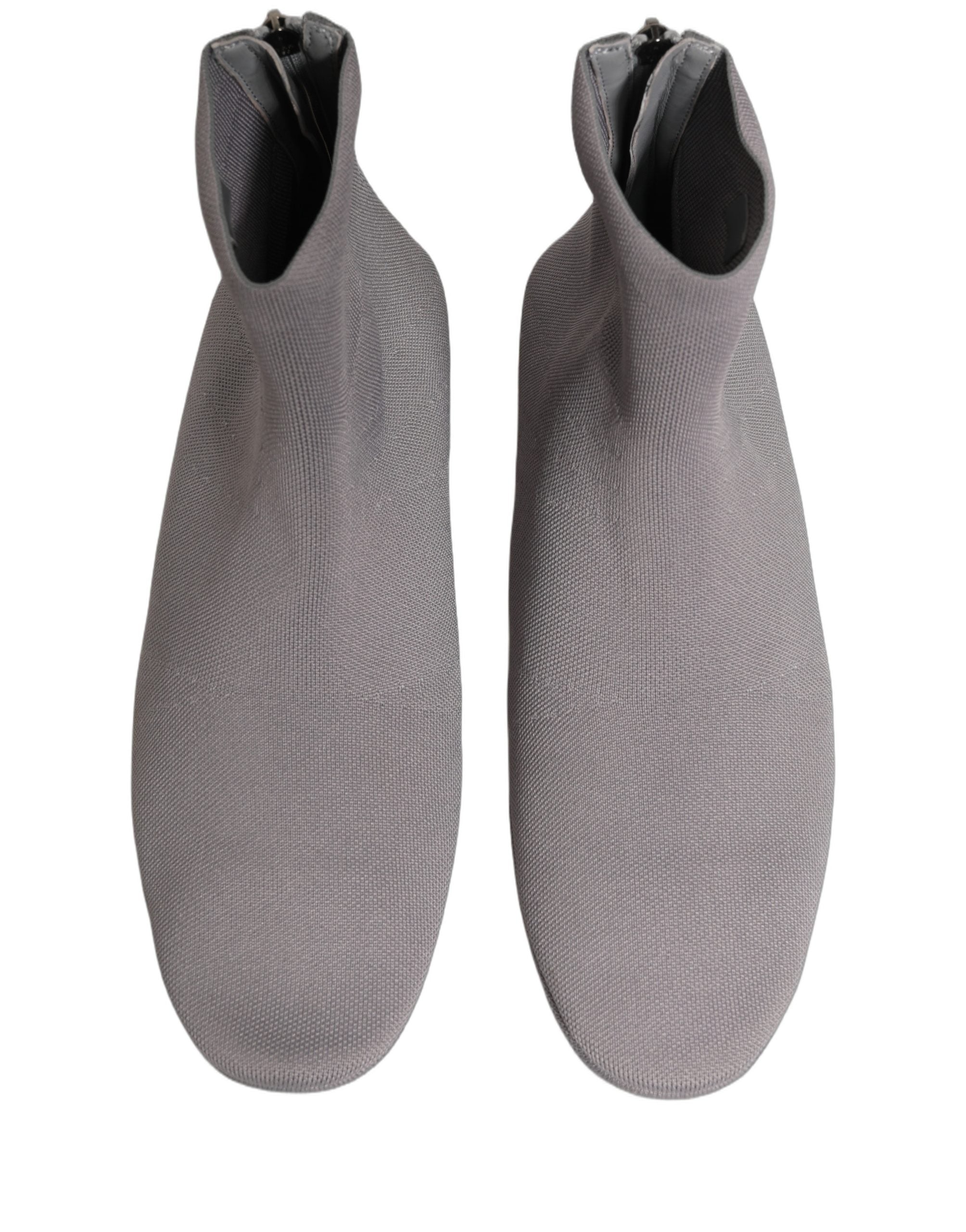 Dolce & Gabbana Gray Stretch Mesh Men Ankle Boots Shoes Dolce & Gabbana