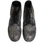 Dolce & Gabbana Black Leather Runway Studs Ankle Boots Shoes Dolce & Gabbana