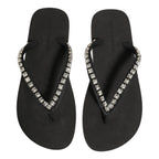 Dolce & Gabbana Black Embellished Rubber Flip Flops Men Shoes Dolce & Gabbana