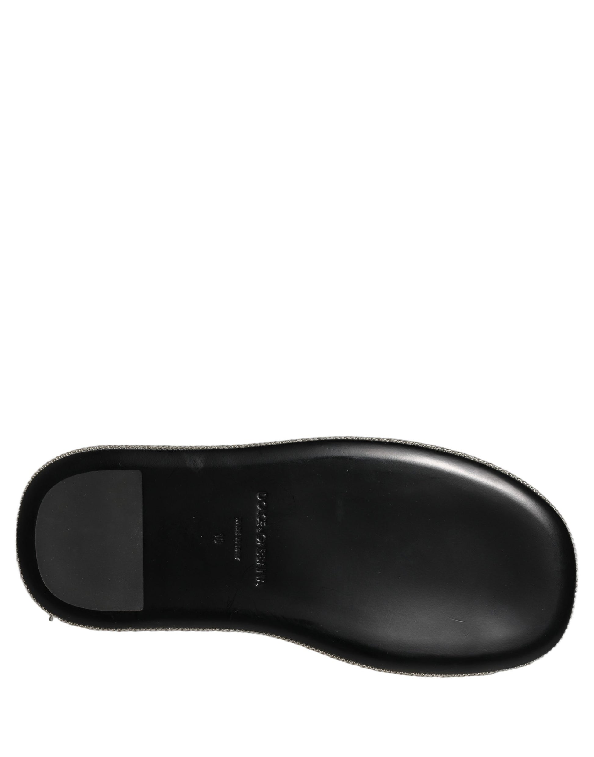 Dolce & Gabbana Black Crystal Embellished Platform Men Slides Shoes Dolce & Gabbana