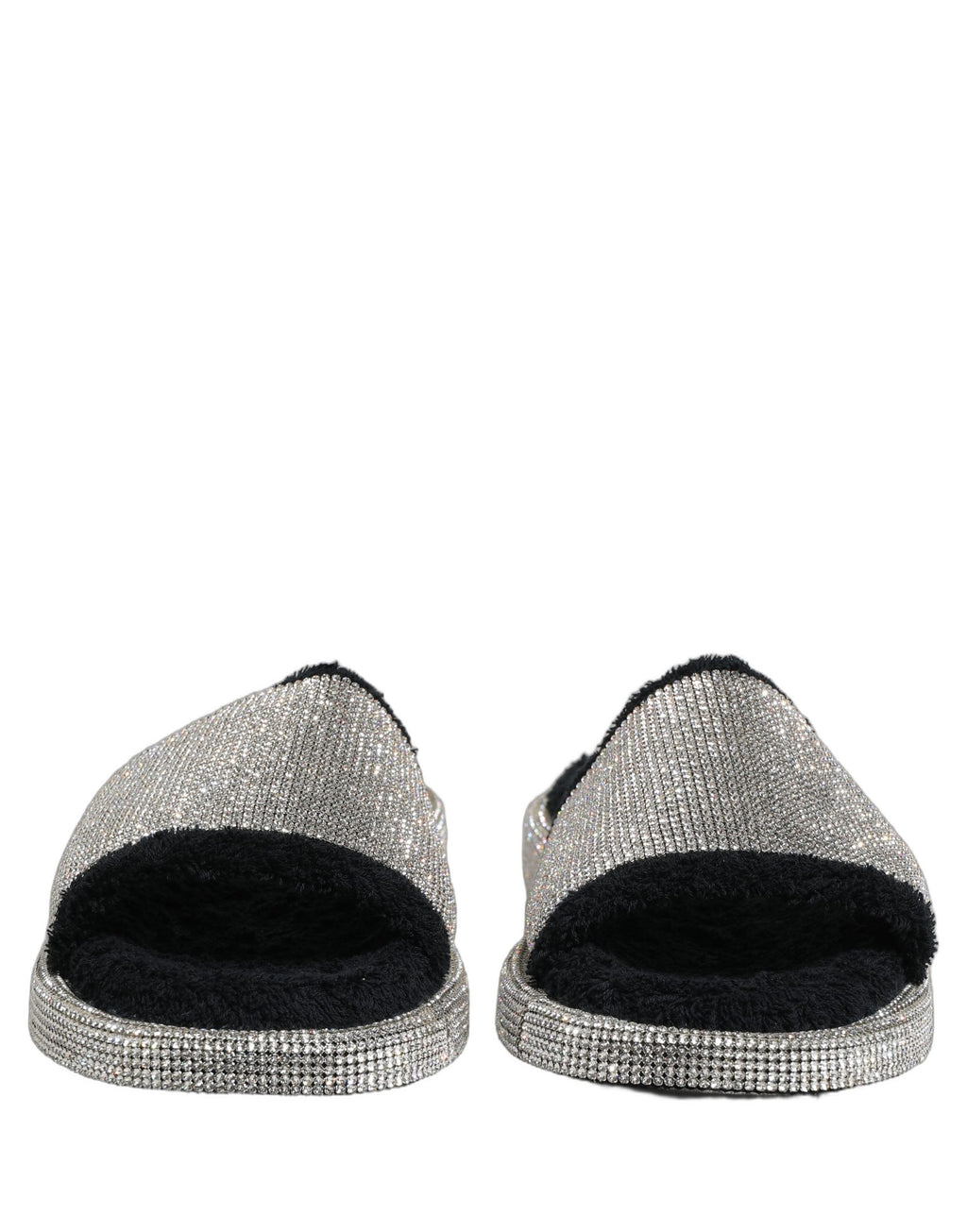 Dolce & Gabbana Black Crystal Embellished Platform Men Slides Shoes Dolce & Gabbana
