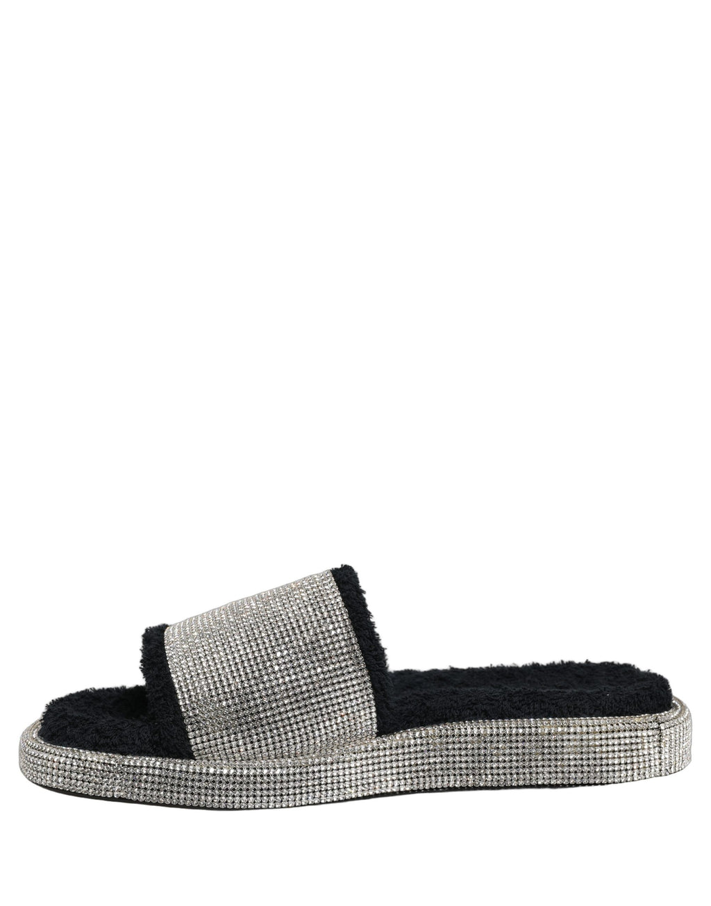 Dolce & Gabbana Black Crystal Embellished Platform Men Slides Shoes Dolce & Gabbana