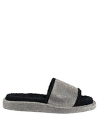 Dolce & Gabbana Black Crystal Embellished Platform Men Slides Shoes Dolce & Gabbana