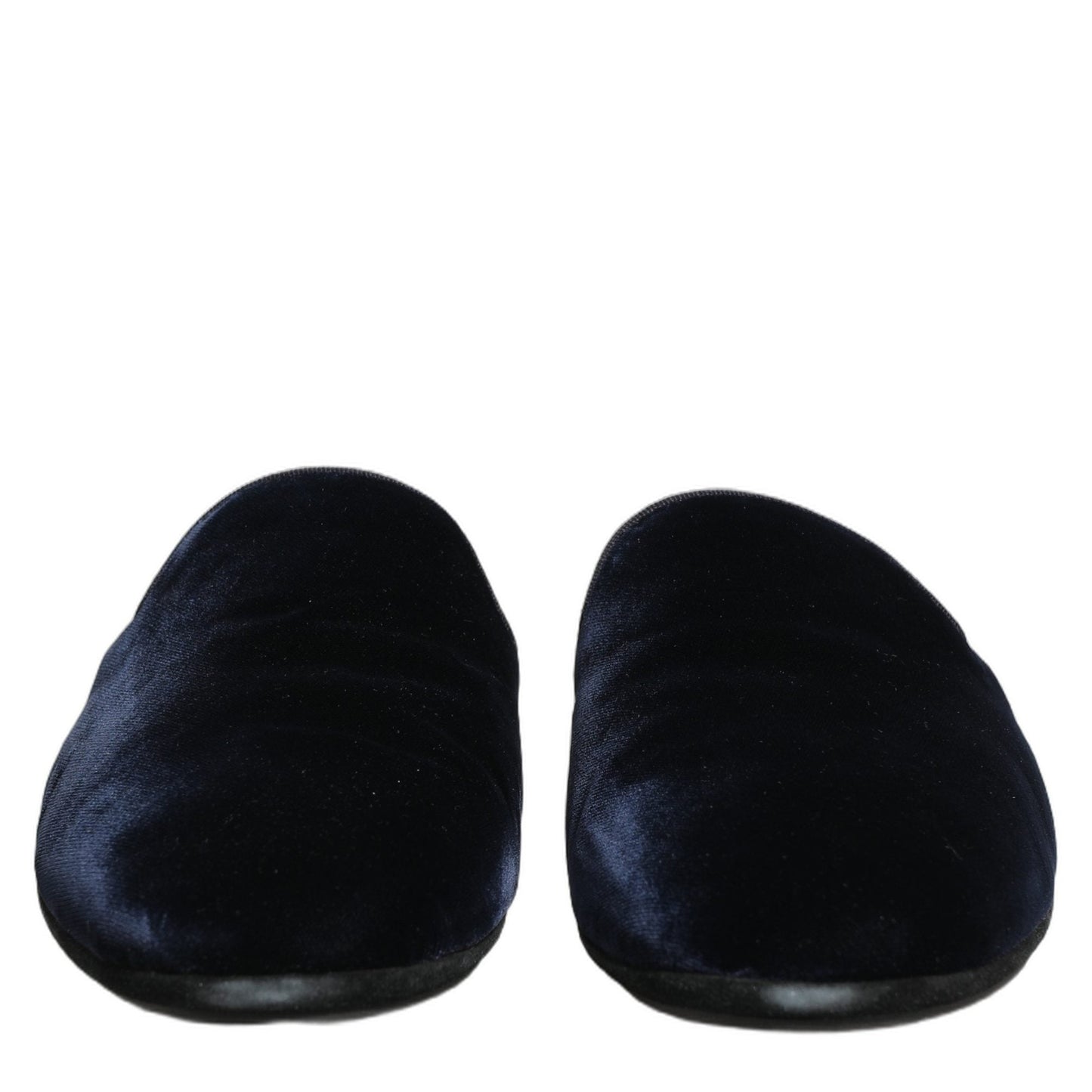 Dolce & Gabbana Dark Blue Suede Slides Flat Slipper Men Shoes Dolce & Gabbana
