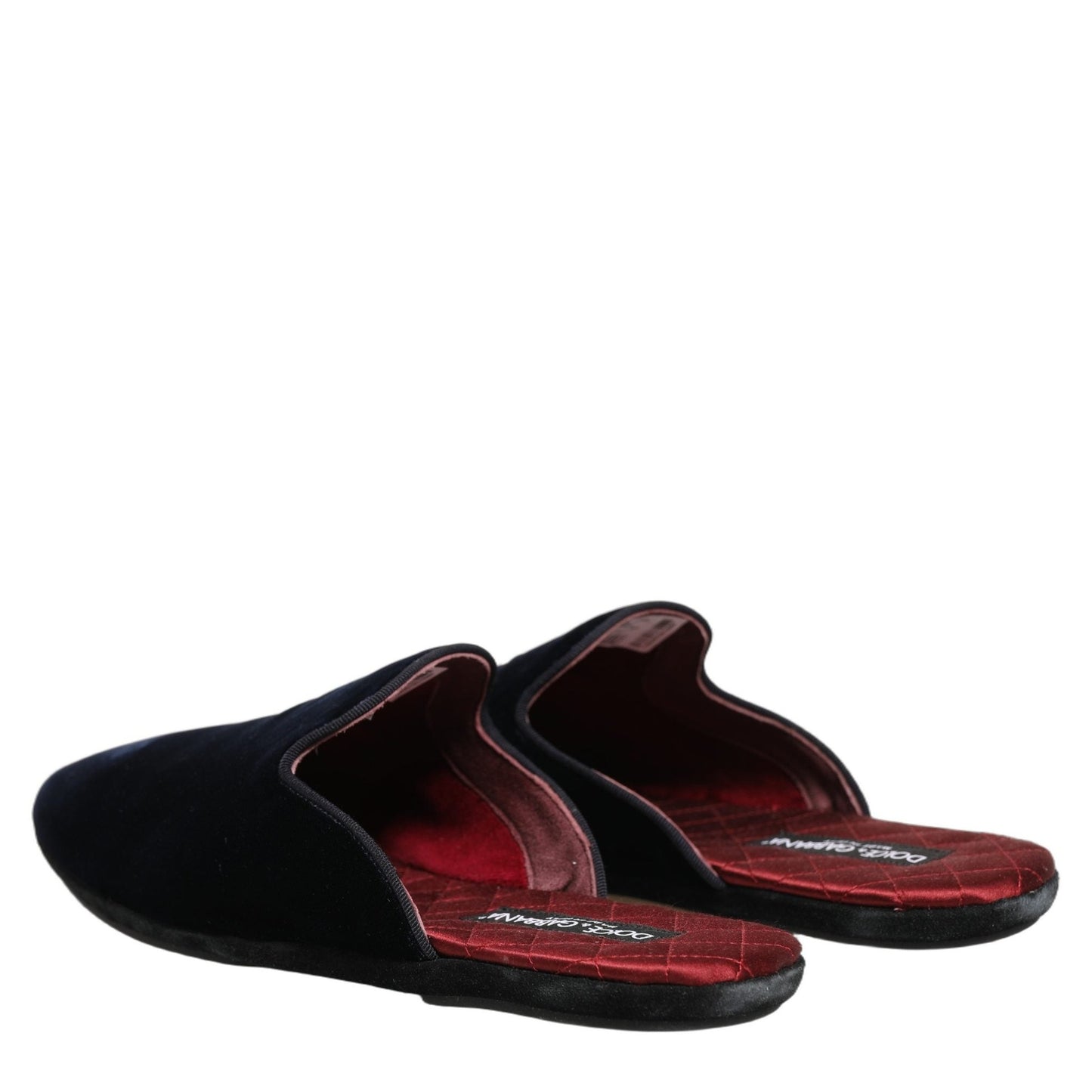 Dolce & Gabbana Dark Blue Suede Slides Flat Slipper Men Shoes Dolce & Gabbana