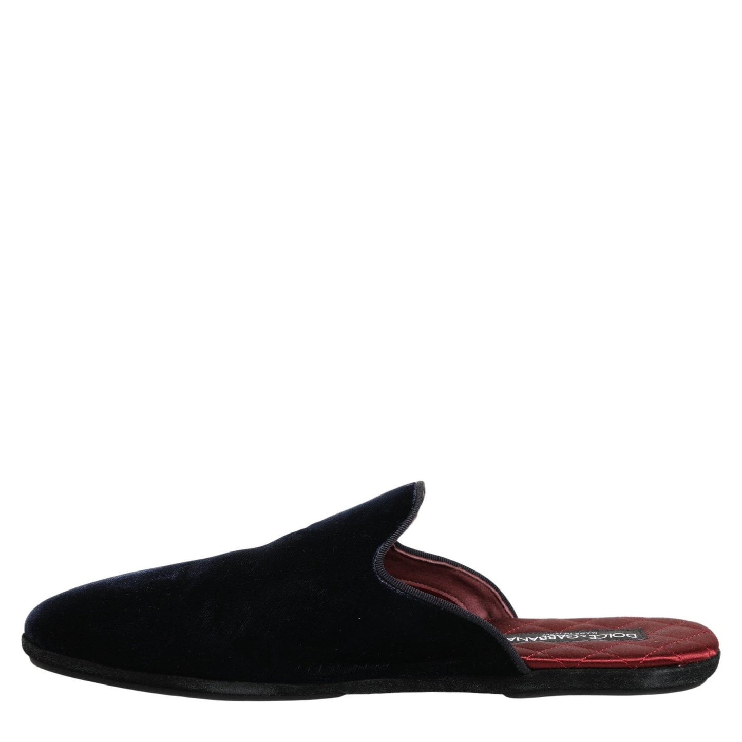 Dolce & Gabbana Dark Blue Suede Slides Flat Slipper Men Shoes Dolce & Gabbana