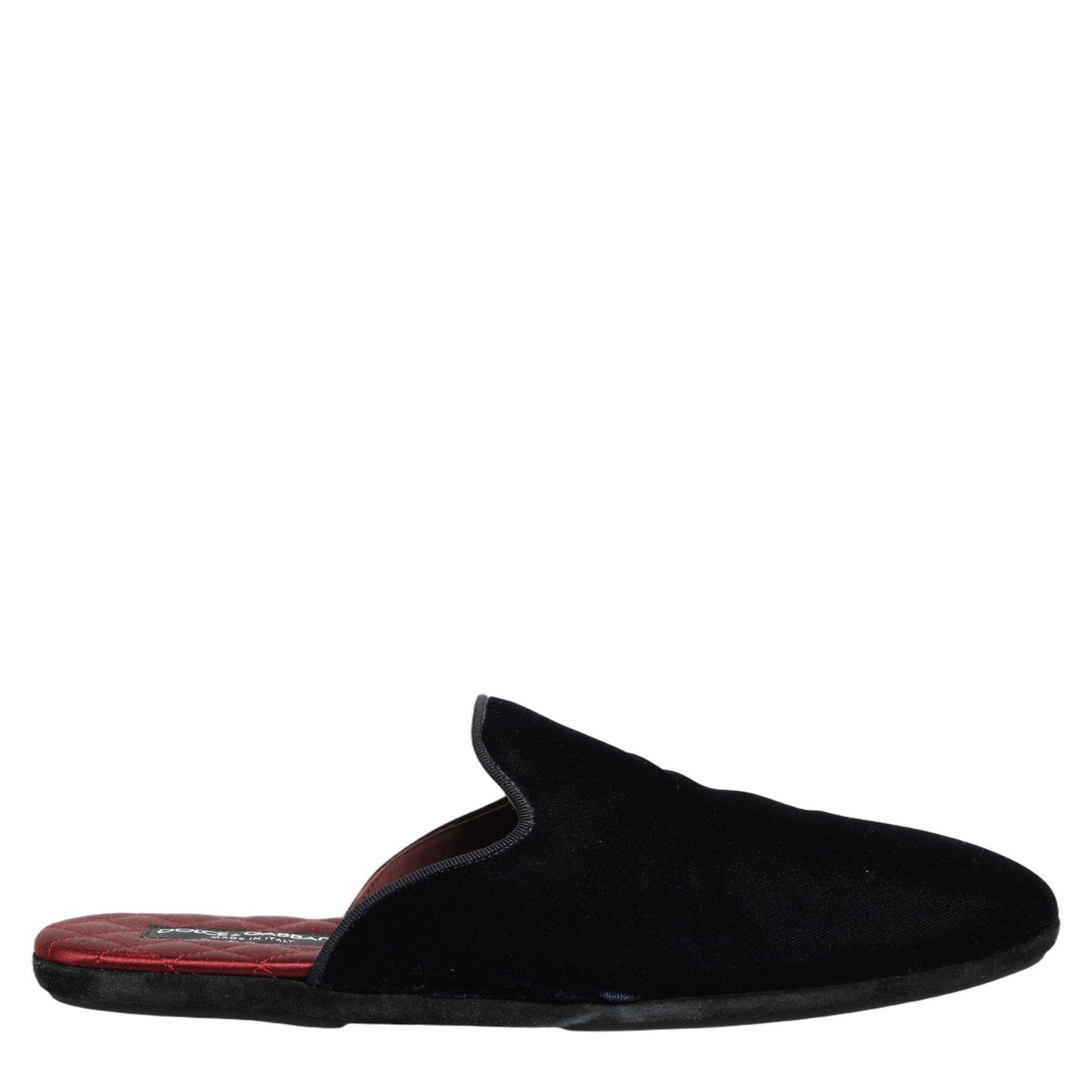 Dolce & Gabbana Dark Blue Suede Slides Flat Slipper Men Shoes Dolce & Gabbana