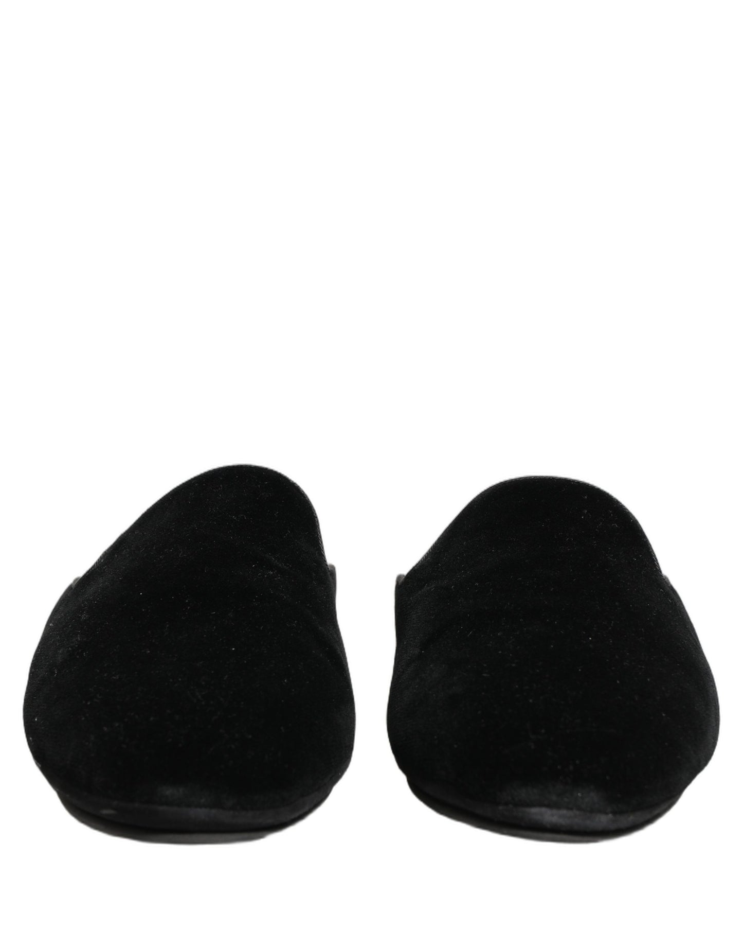 Dolce & Gabbana Black Suede Slides Flat Slipper Men Shoes Dolce & Gabbana
