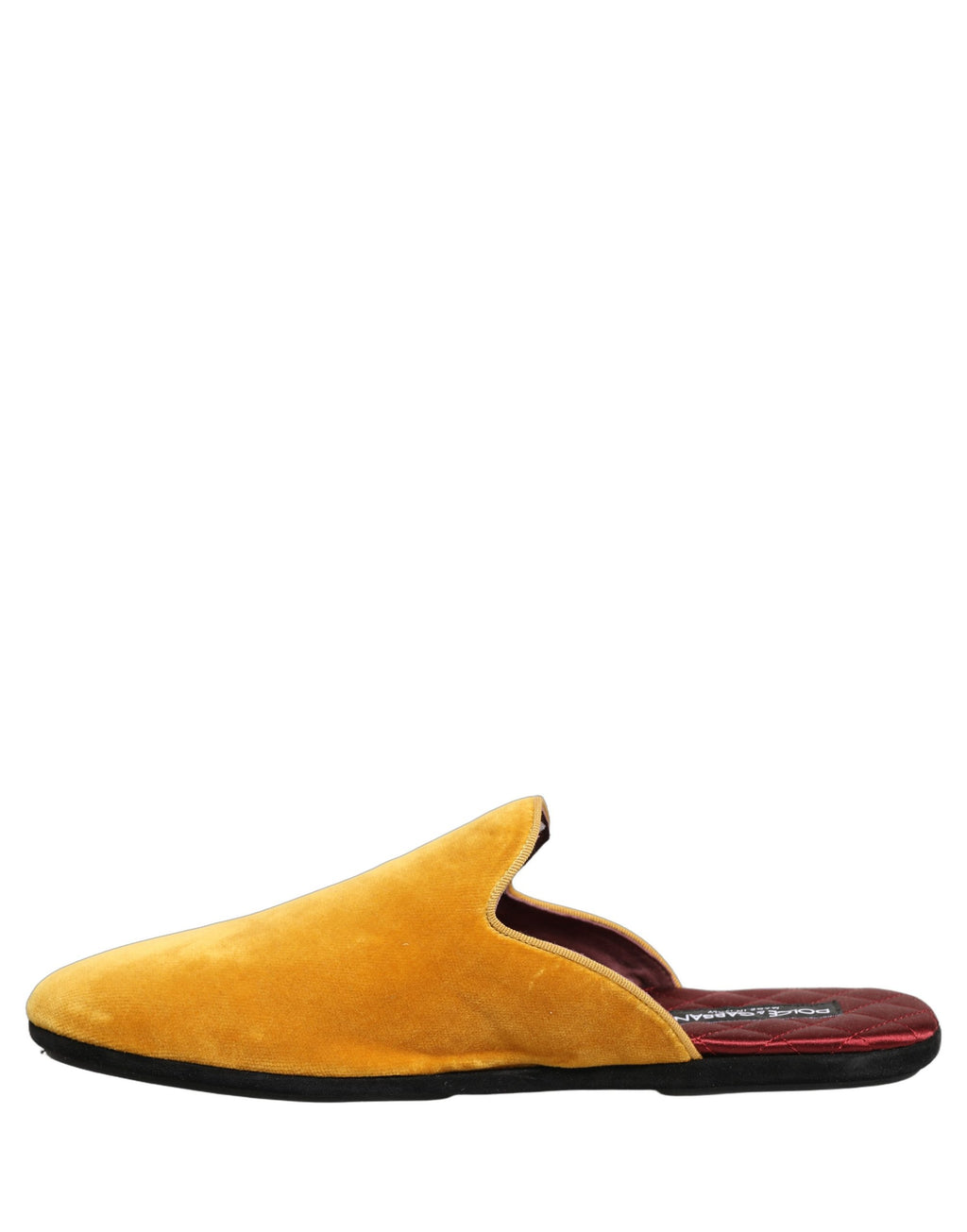 Dolce & Gabbana Yellow Suede Slides Flat Slipper Men Shoes Dolce & Gabbana