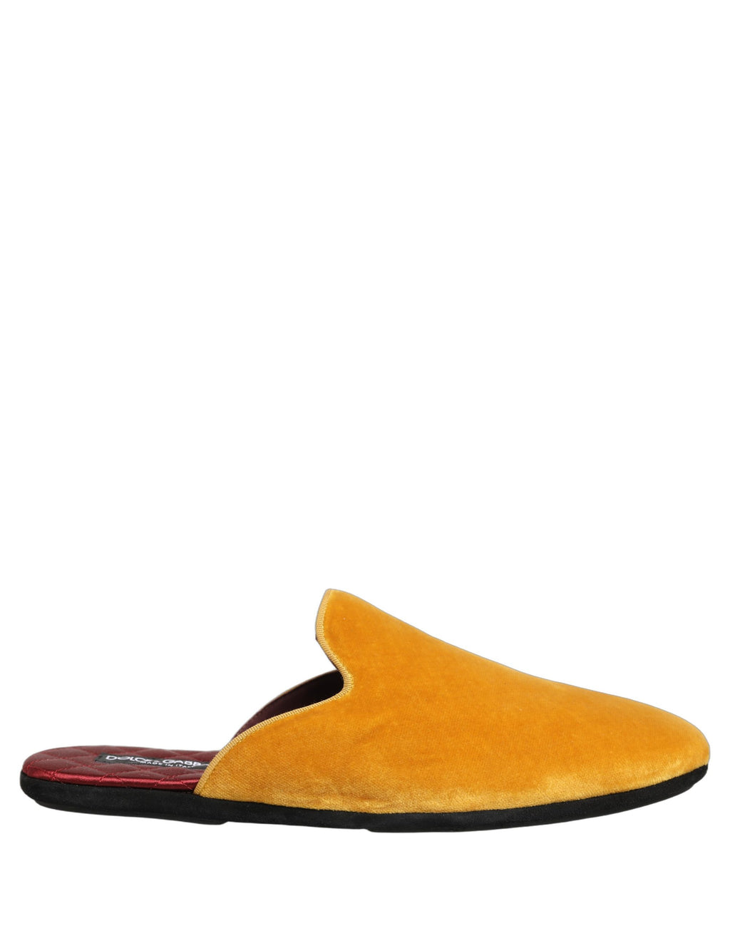 Dolce & Gabbana Yellow Suede Slides Flat Slipper Men Shoes Dolce & Gabbana