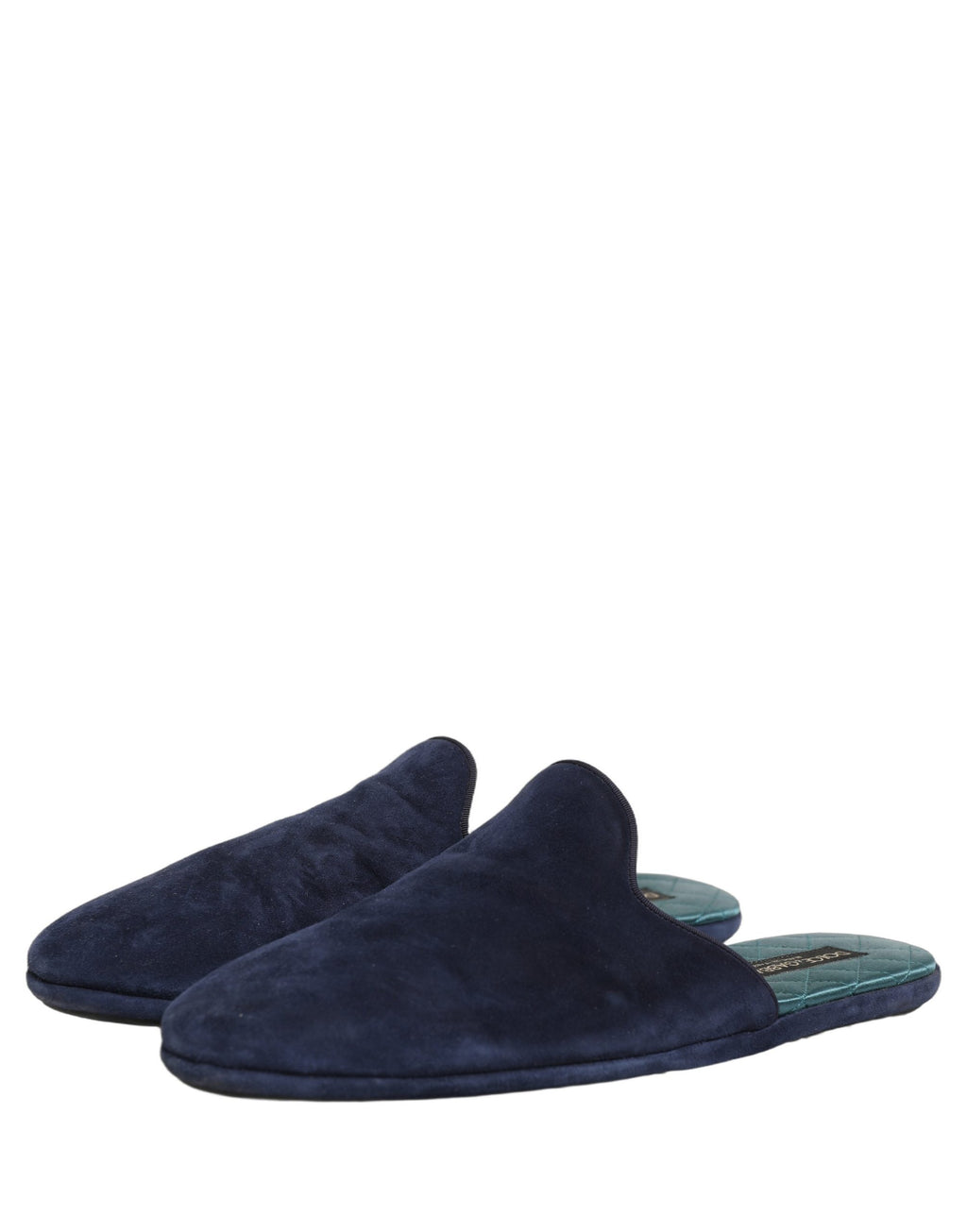Dolce & Gabbana Blue Suede Slides Flat Slipper Men Shoes Dolce & Gabbana