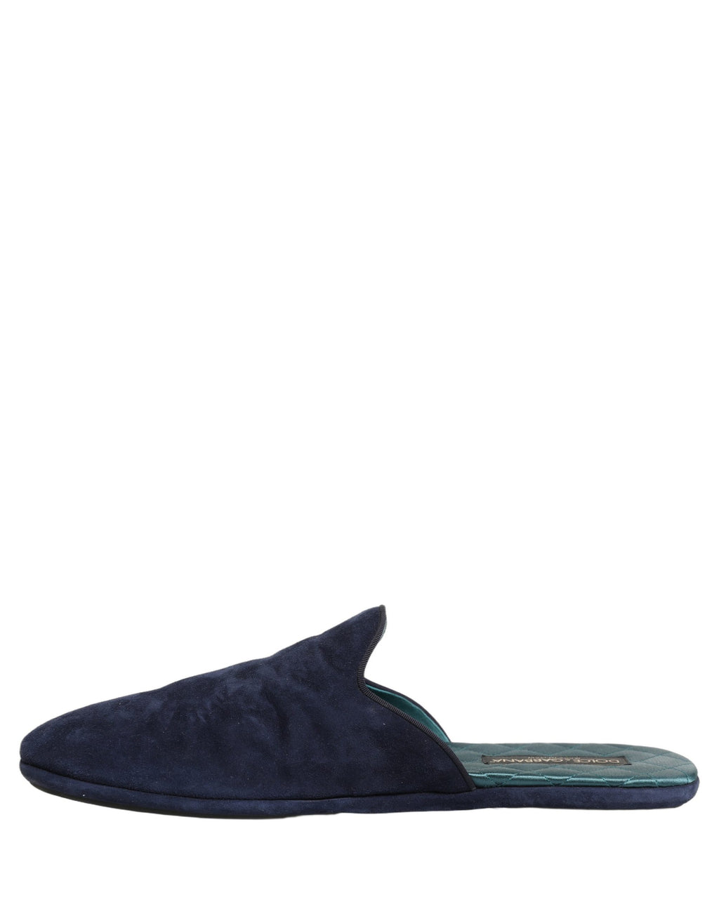 Dolce & Gabbana Blue Suede Slides Flat Slipper Men Shoes Dolce & Gabbana