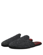 Dolce & Gabbana Black Floral Brocade Slides Slippers Shoes Dolce & Gabbana