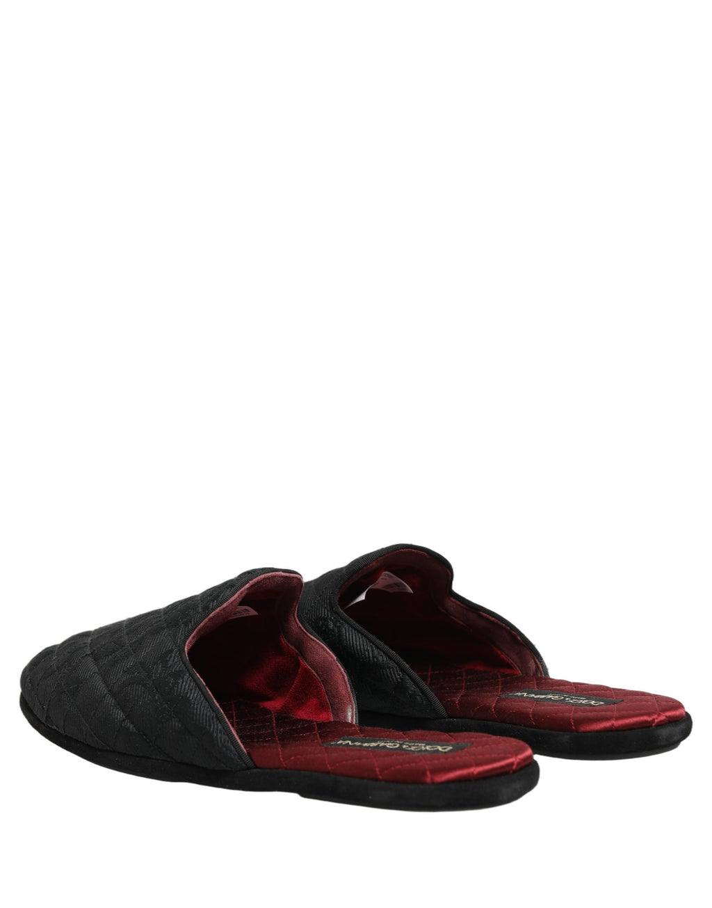 Dolce & Gabbana Black Floral Brocade Slides Slippers Shoes Dolce & Gabbana