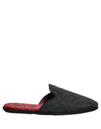 Dolce & Gabbana Black Floral Brocade Slides Slippers Shoes Dolce & Gabbana
