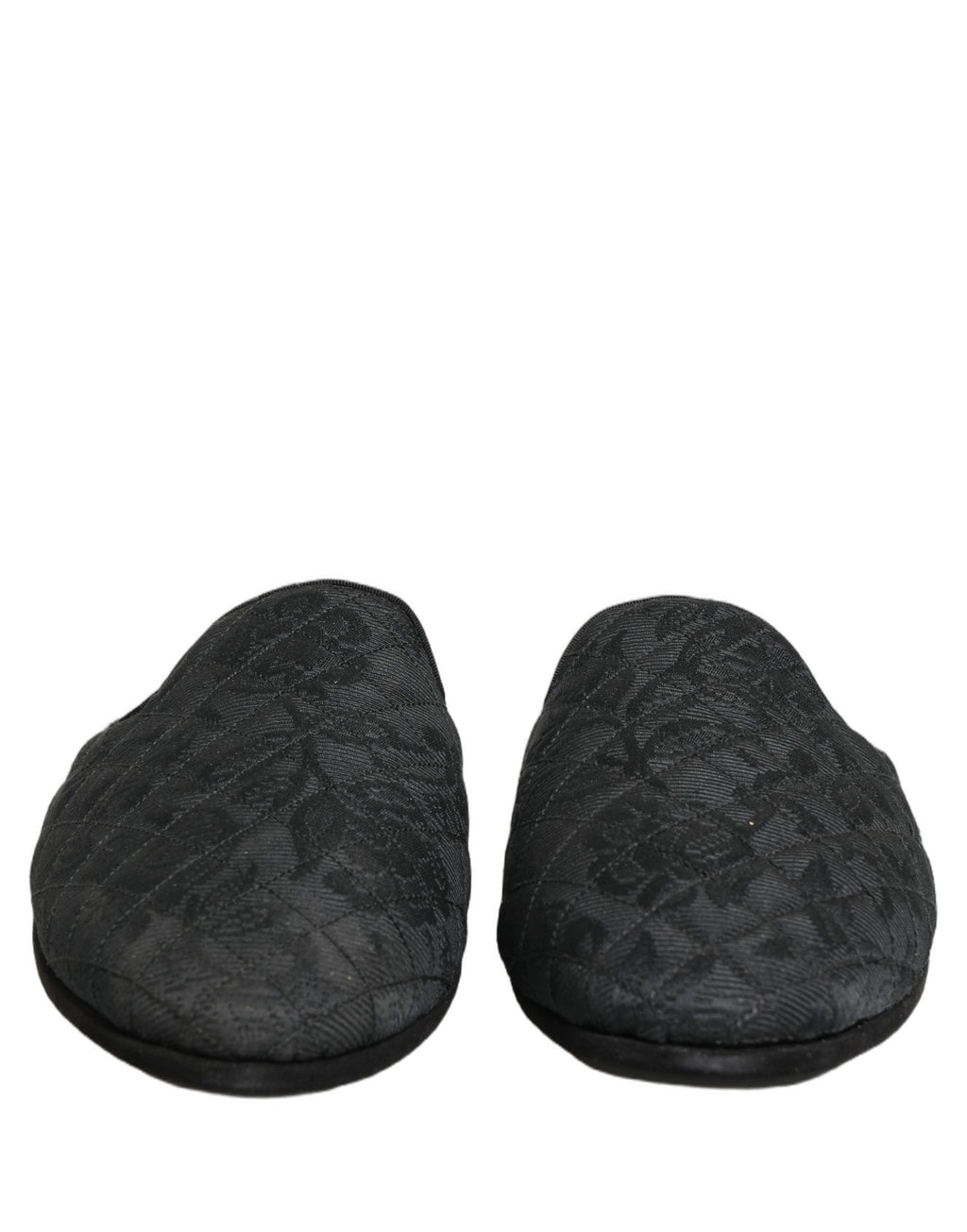 Dolce & Gabbana Black Floral Brocade Slides Slippers Shoes Dolce & Gabbana