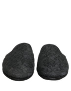 Dolce & Gabbana Black Floral Brocade Slides Slippers Shoes Dolce & Gabbana
