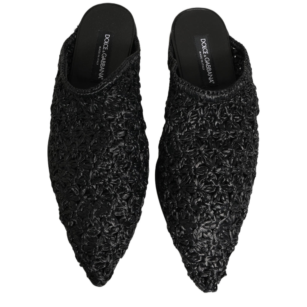 Dolce & Gabbana Black Mules Slides Slippers Men Flats Shoes Dolce & Gabbana