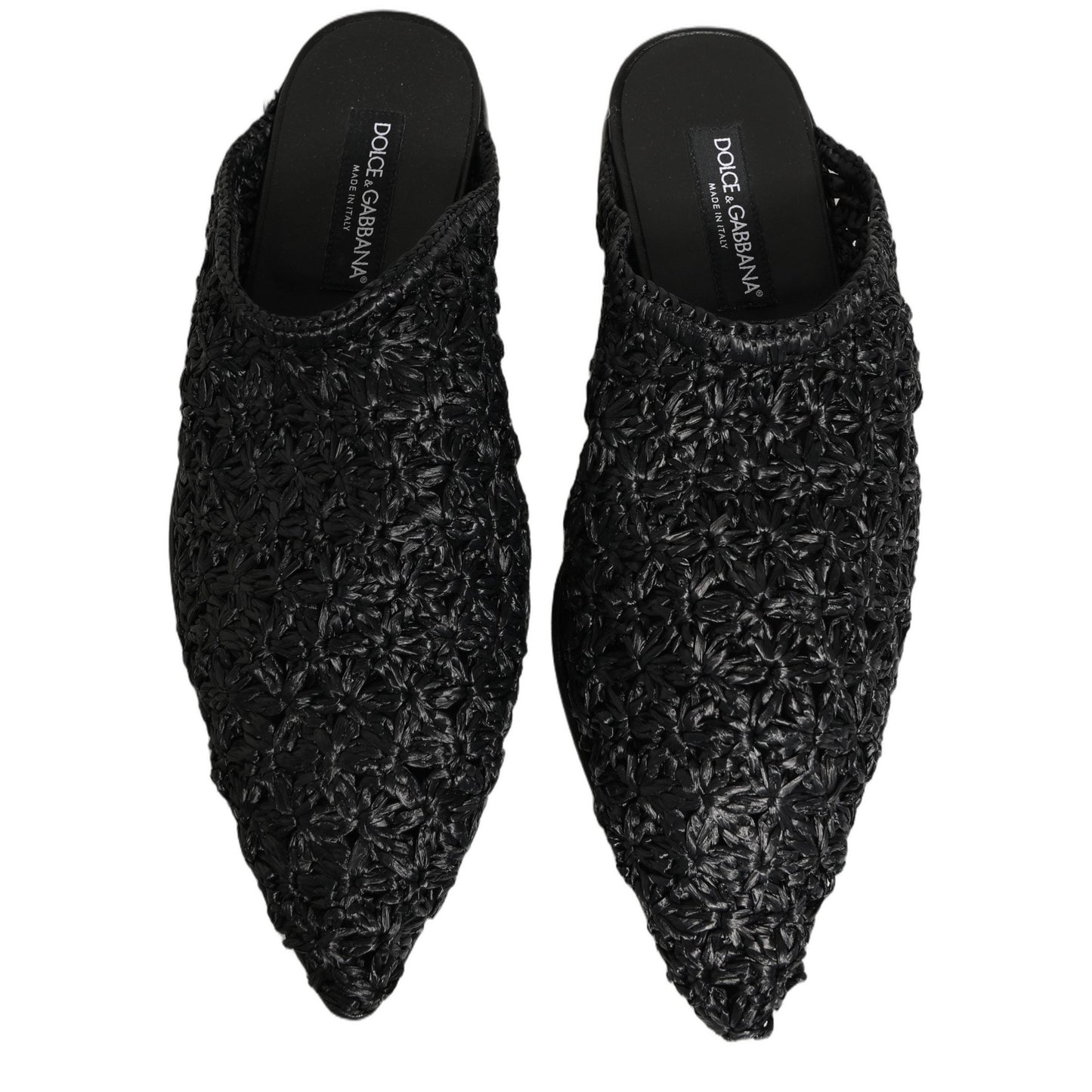 Dolce & Gabbana Black Mules Slides Slippers Men Flats Shoes Dolce & Gabbana