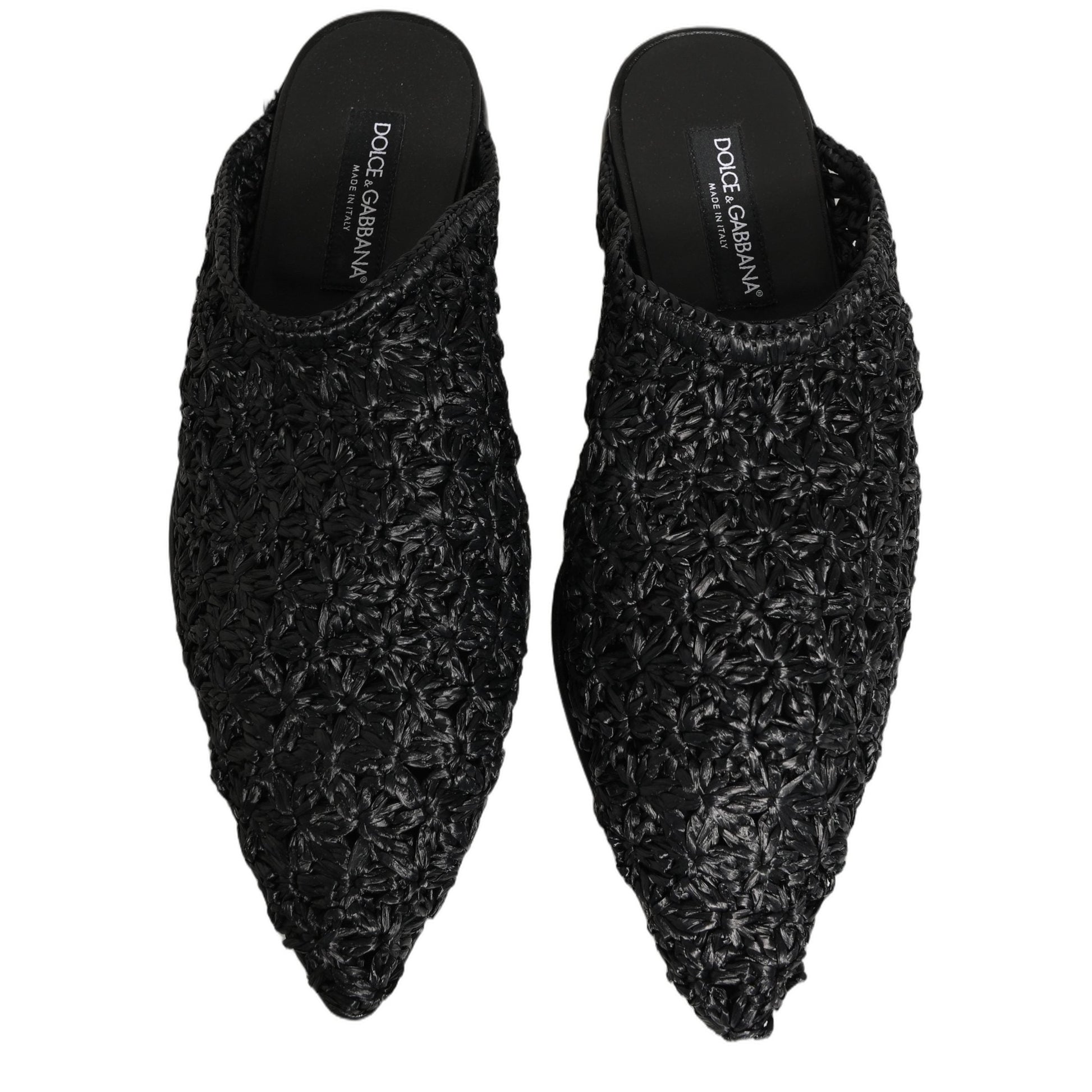 Dolce & Gabbana Black Mules Slides Slippers Men Flats Shoes Dolce & Gabbana