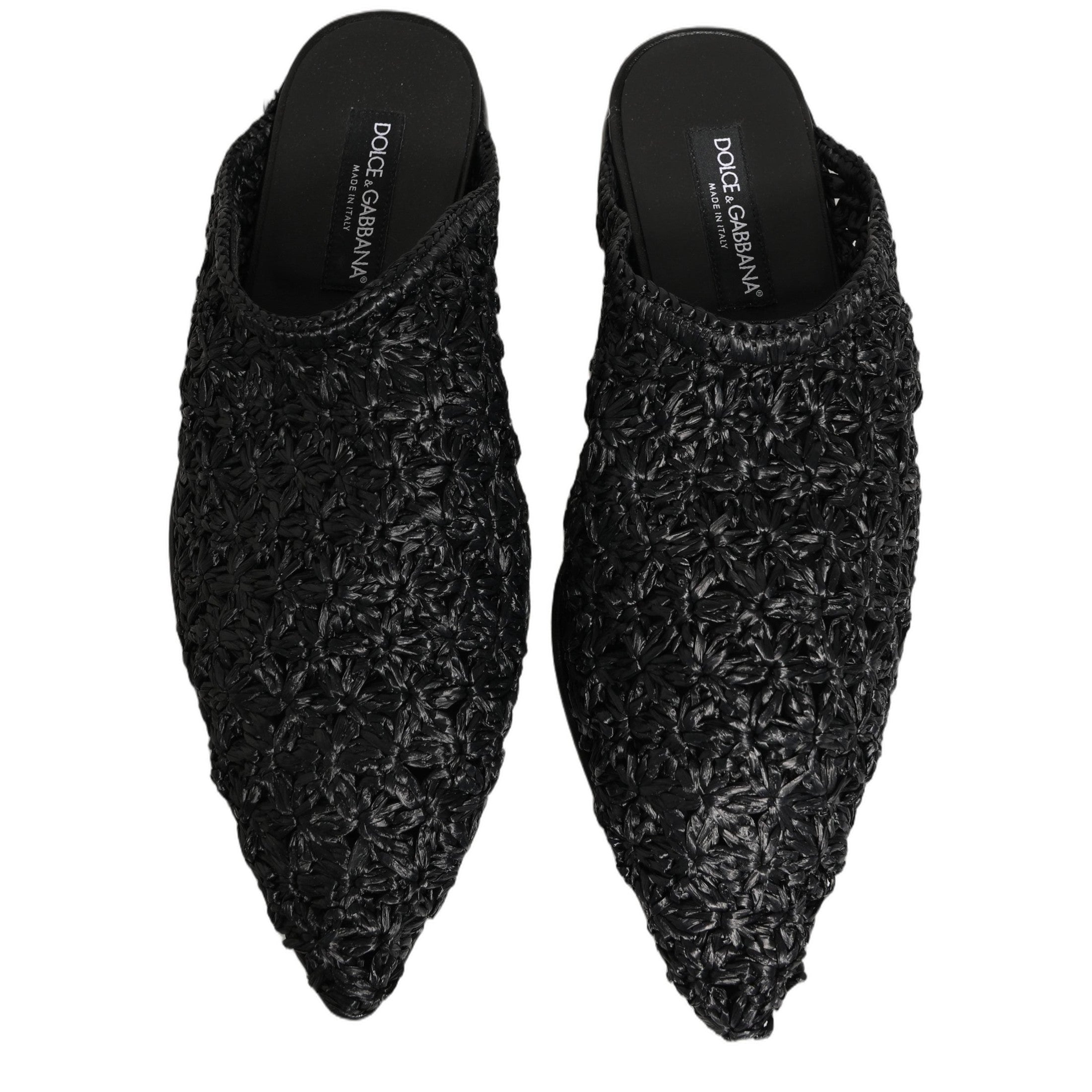 Dolce & Gabbana Black Mules Slides Slippers Men Flats Shoes Dolce & Gabbana