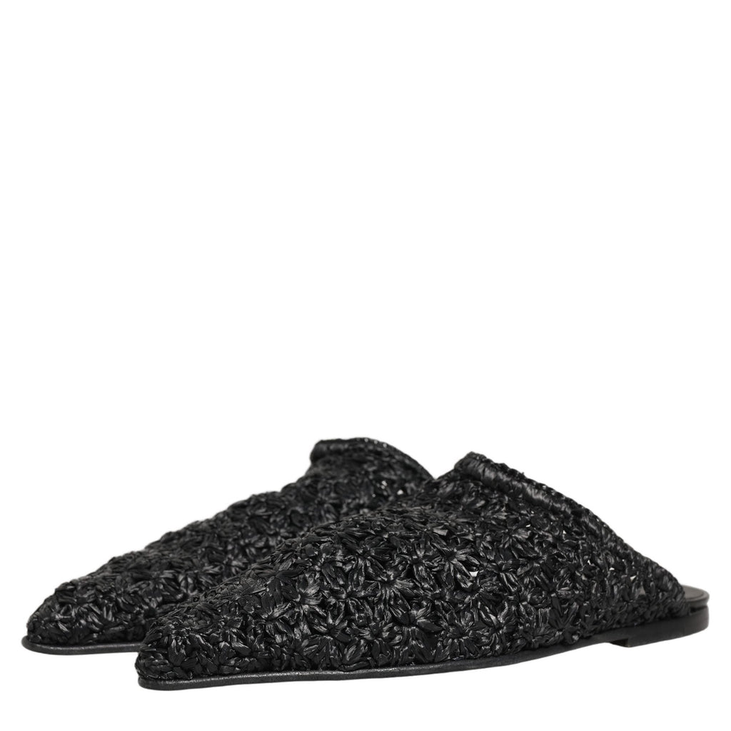 Dolce & Gabbana Black Mules Slides Slippers Men Flats Shoes Dolce & Gabbana