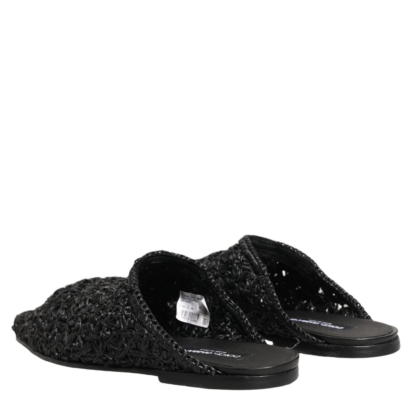 Dolce & Gabbana Black Mules Slides Slippers Men Flats Shoes Dolce & Gabbana