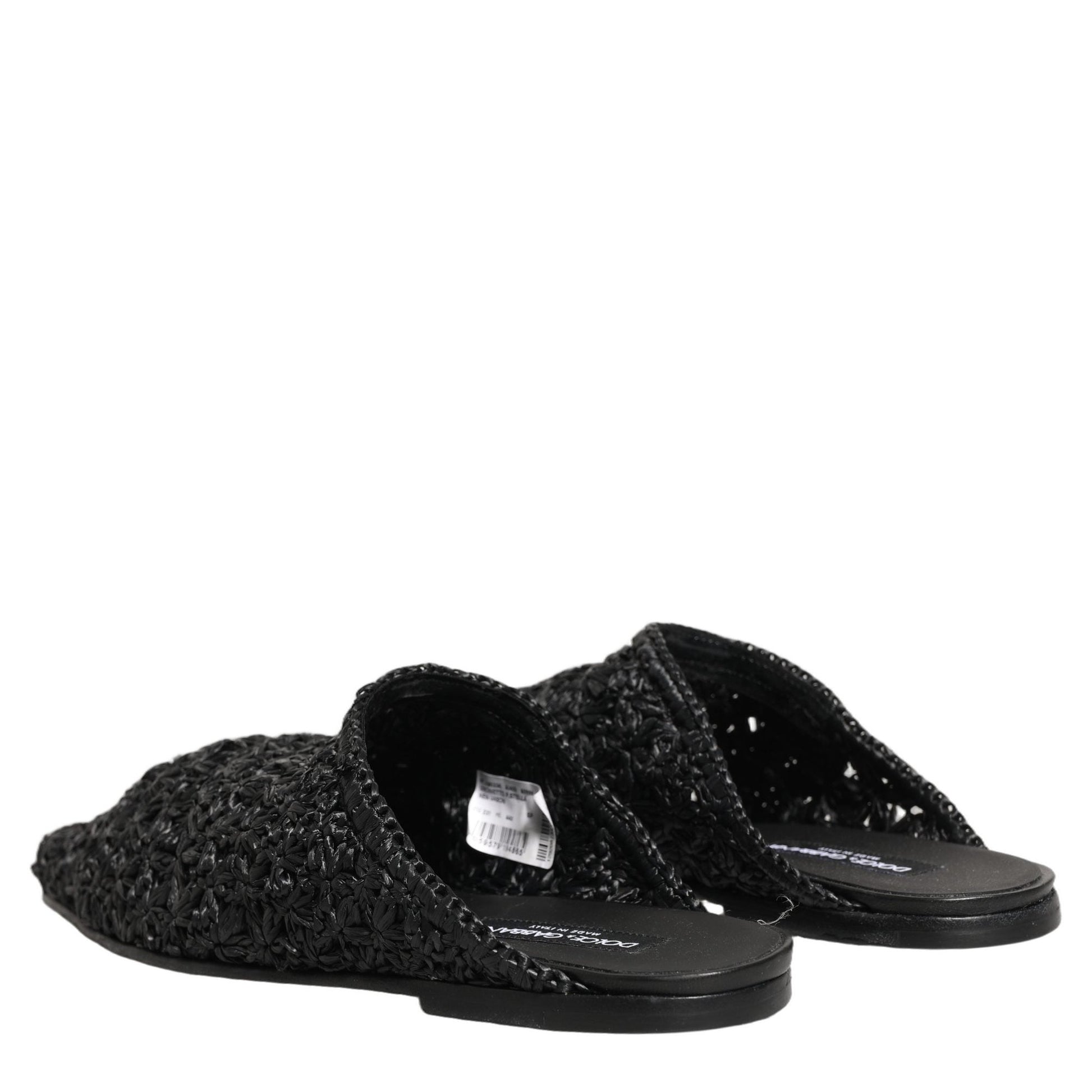 Dolce & Gabbana Black Mules Slides Slippers Men Flats Shoes Dolce & Gabbana