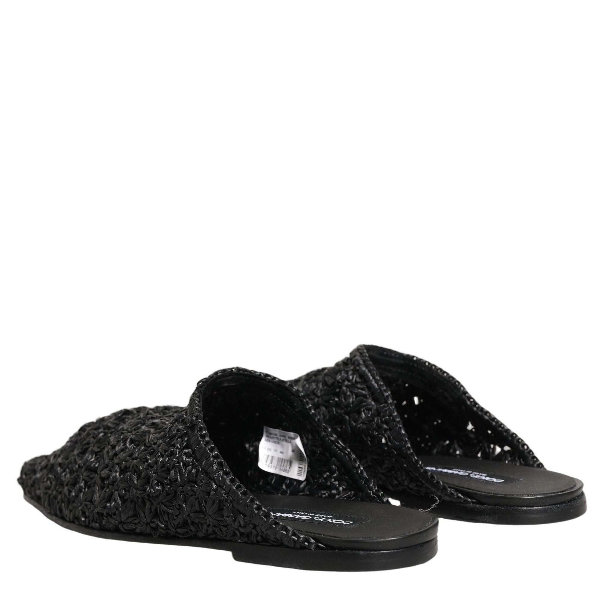 Dolce & Gabbana Black Mules Slides Slippers Men Flats Shoes Dolce & Gabbana
