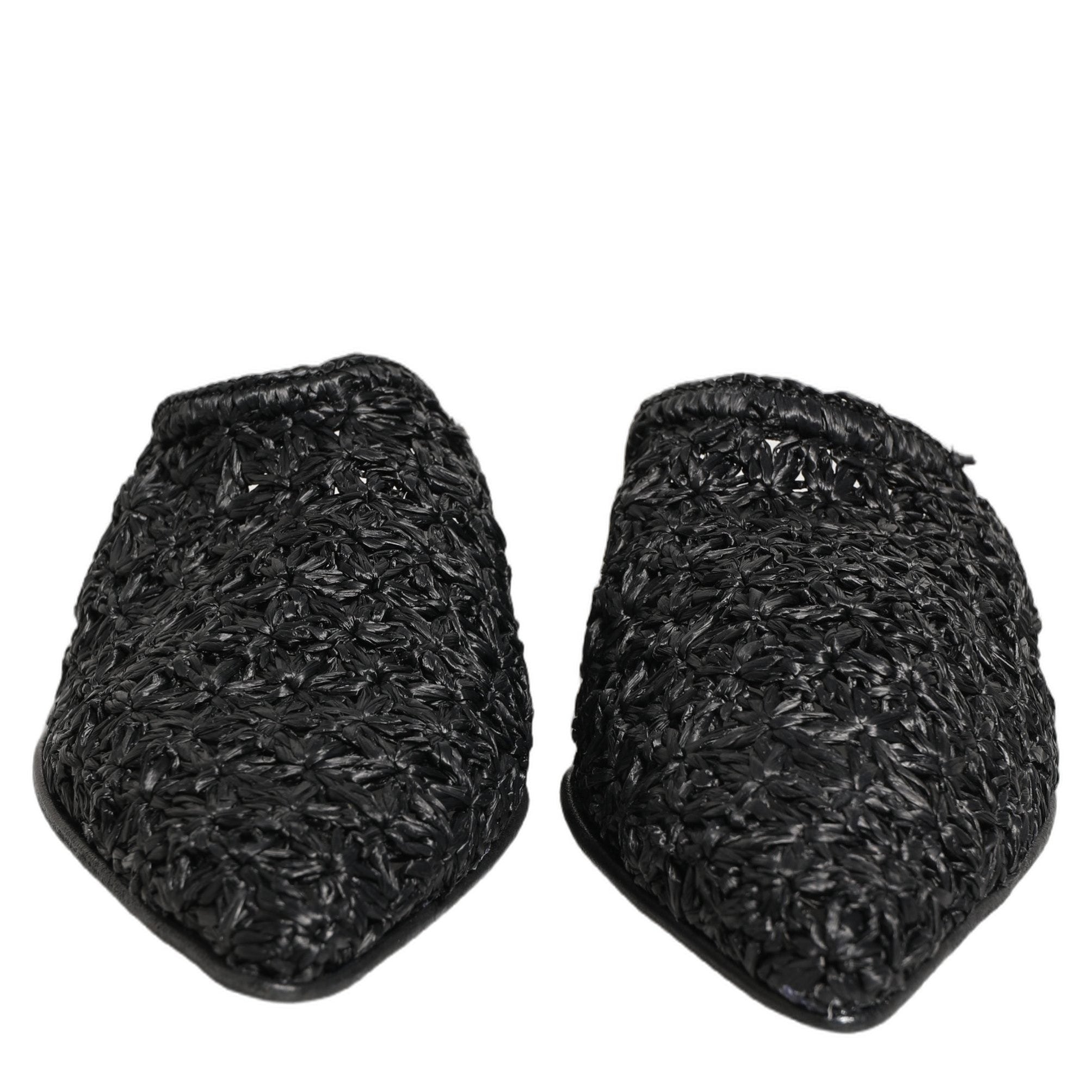 Dolce & Gabbana Black Mules Slides Slippers Men Flats Shoes Dolce & Gabbana