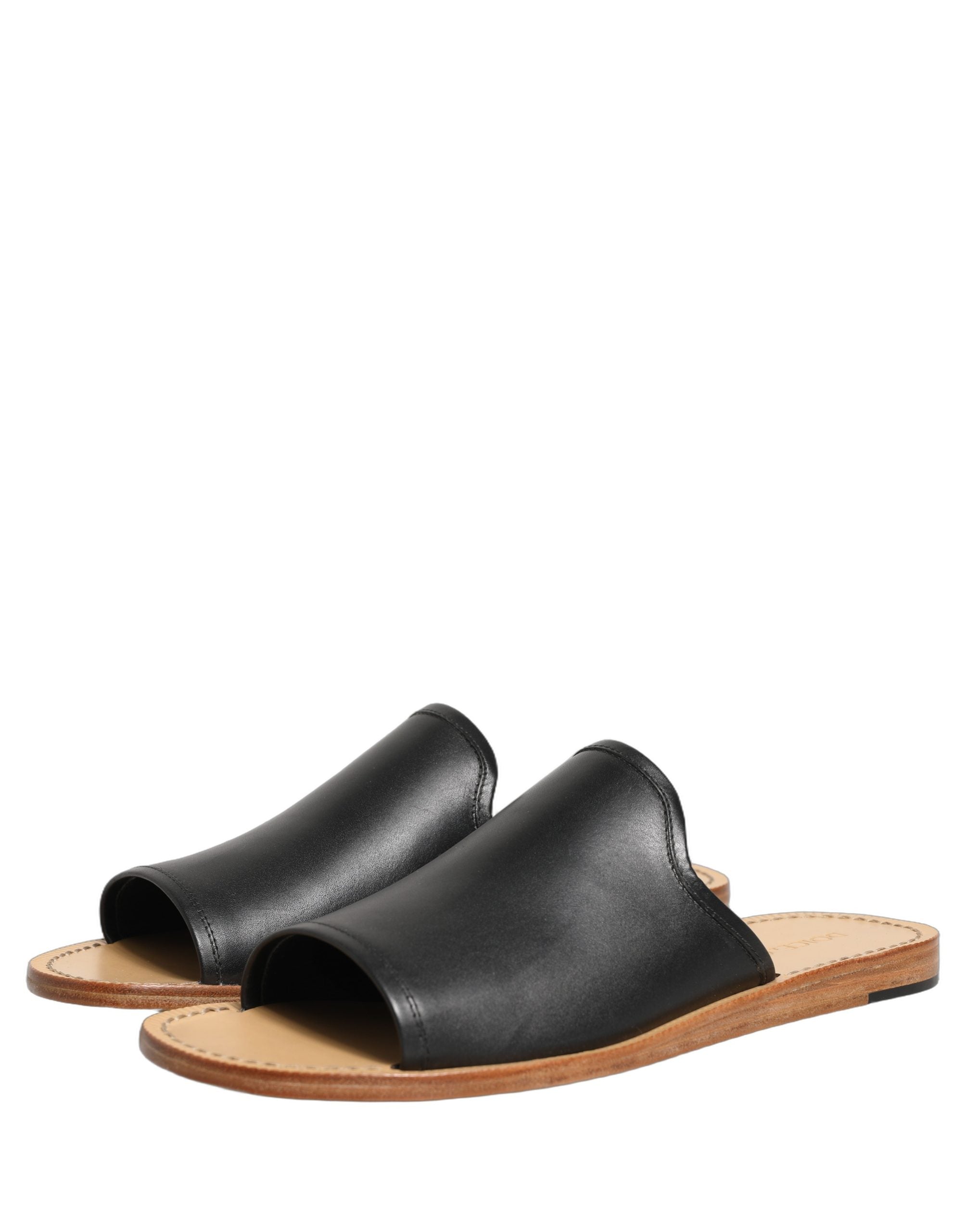 Dolce & Gabbana Brown Leather Slides Sandals Flats Men Shoes Dolce & Gabbana