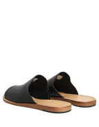 Dolce & Gabbana Brown Leather Slides Sandals Flats Men Shoes Dolce & Gabbana