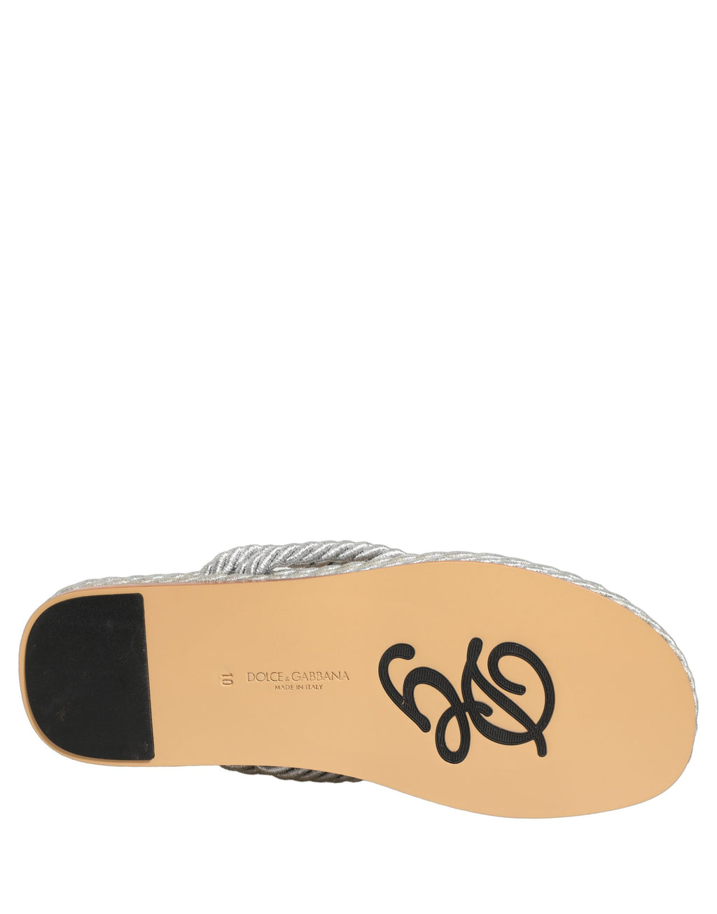 Dolce & Gabbana Silver Rope Slides Sandals Flip Flops Shoes Dolce & Gabbana