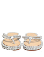 Dolce & Gabbana Silver Rope Slides Sandals Flip Flops Shoes Dolce & Gabbana