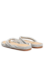 Dolce & Gabbana Silver Rope Slides Sandals Flip Flops Shoes Dolce & Gabbana
