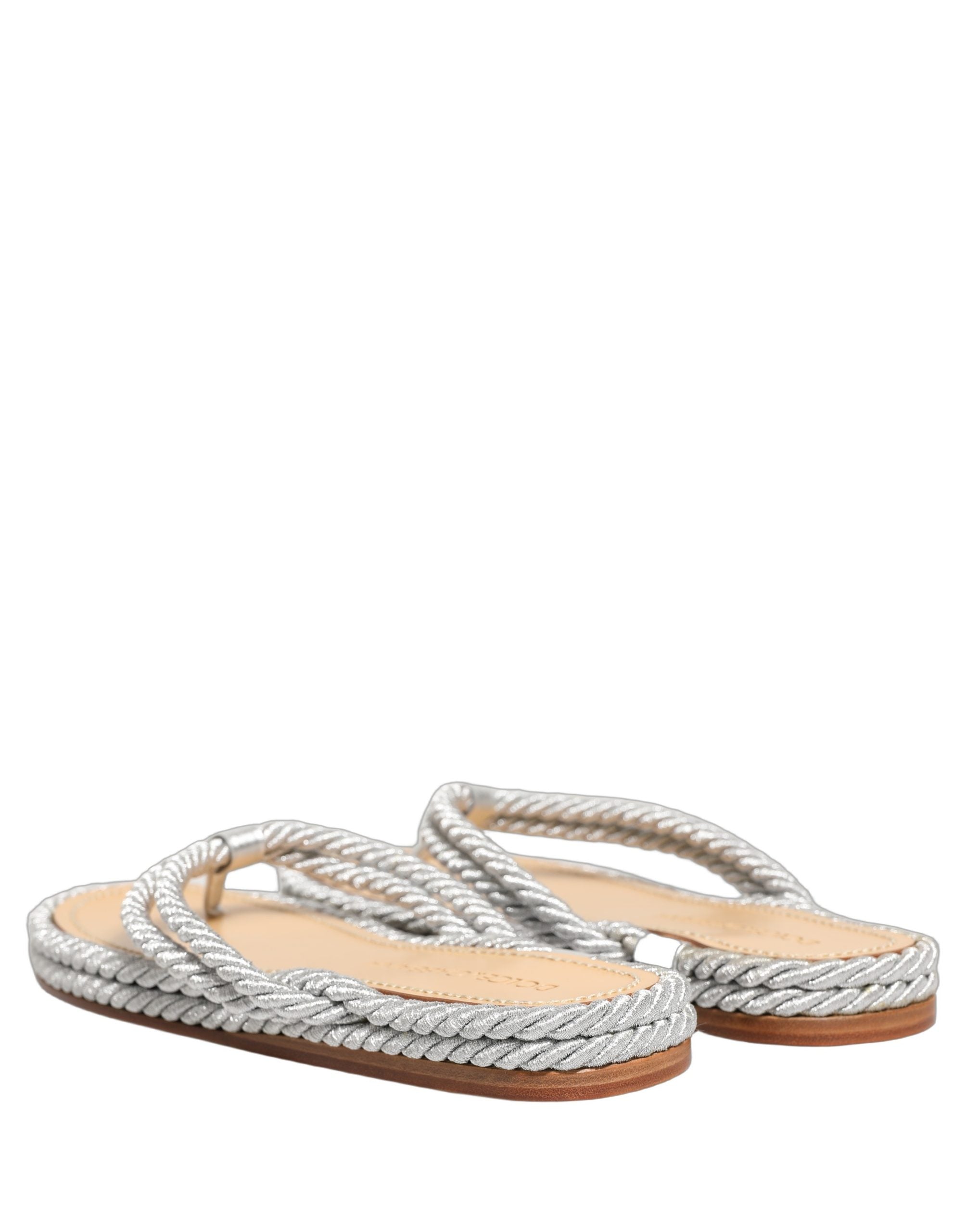 Dolce & Gabbana Silver Rope Slides Sandals Flip Flops Shoes Dolce & Gabbana